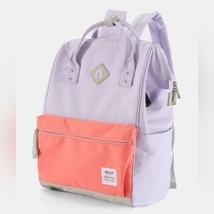 Himawari High Contrast EVA Waterproof Backpack Bag with USB Charger Purple Coral